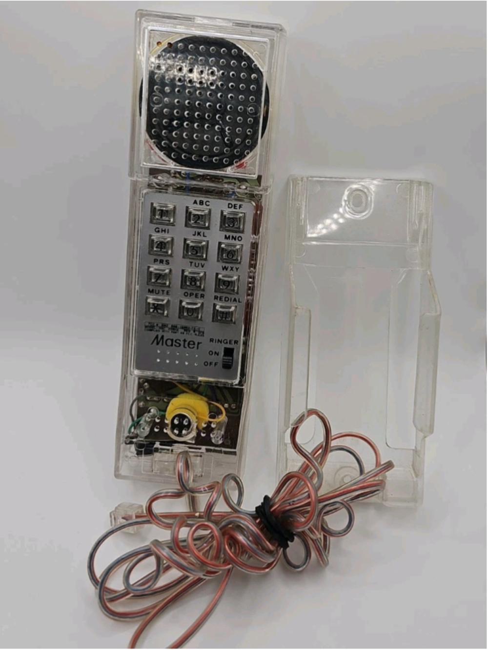 Retro Home Phone Clear See Through Master HAC 228HA Corded 80s 90s Vintage
